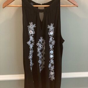 INC International Concepts Black and White Sleeveless Tank Top